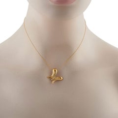 Tiffany & Co. 18K Yellow Gold Diamond Butterfly Necklace design by Elsa Peretti