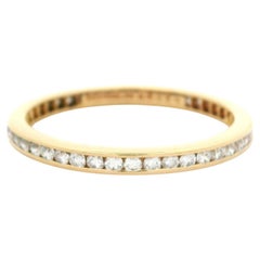 Tiffany & Co. 18k Yellow Gold Diamond Channel 2.1mm Infinity Eternity Band Ring