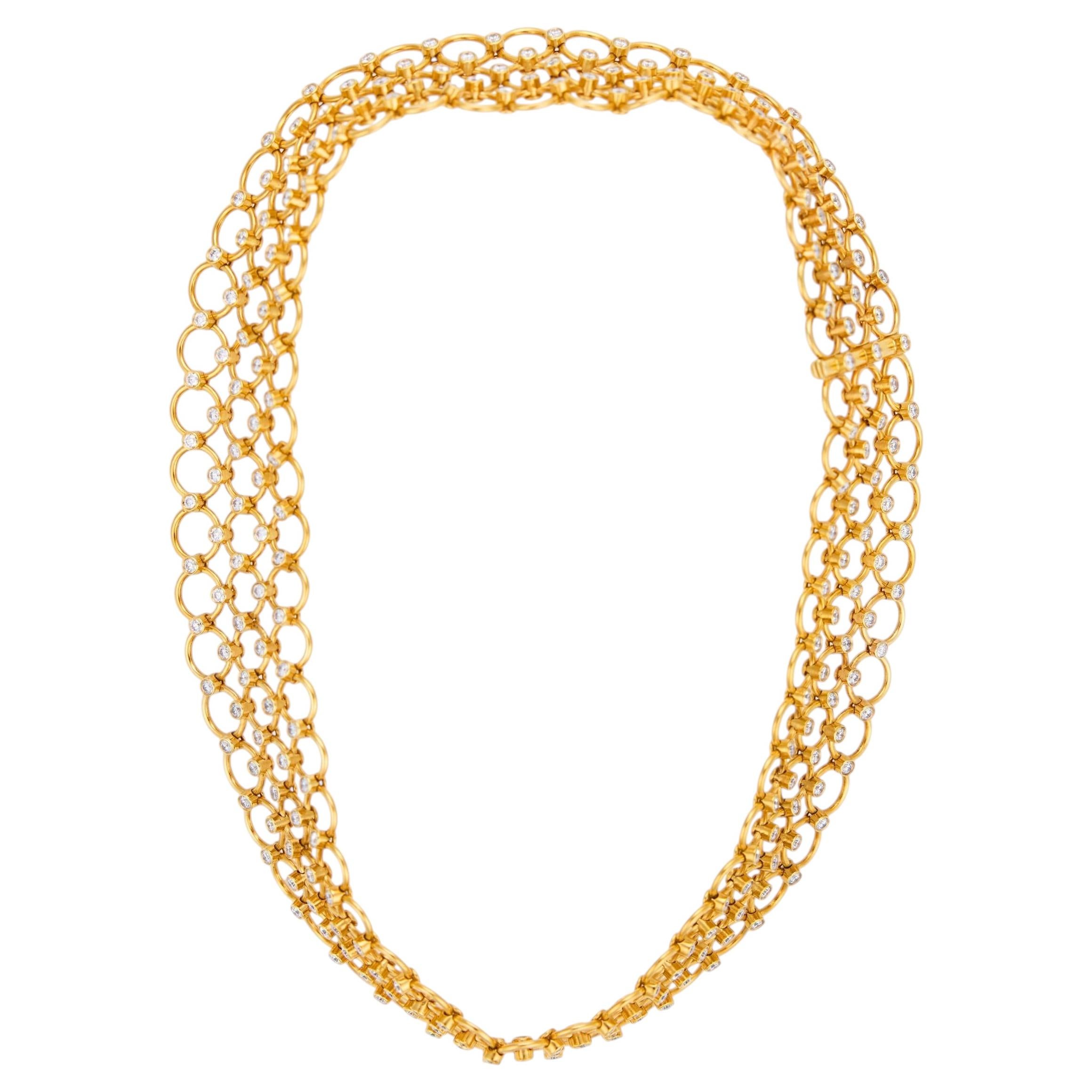 Tiffany & Co. 18 Karat Gelbgold Diamant-Halskette