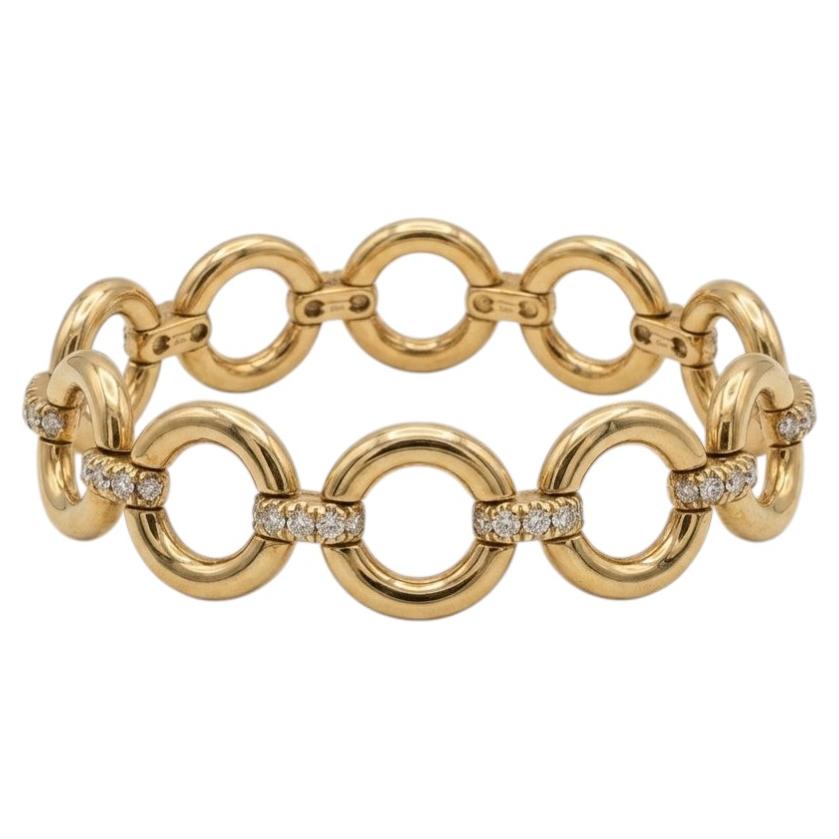 Pulsera de Tiffany & Co. con eslabones circulares de diamantes en oro amarillo de 18 quilates en venta