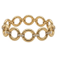 Tiffany & Co. 18k Yellow Gold Diamond Circle Link Bracelet