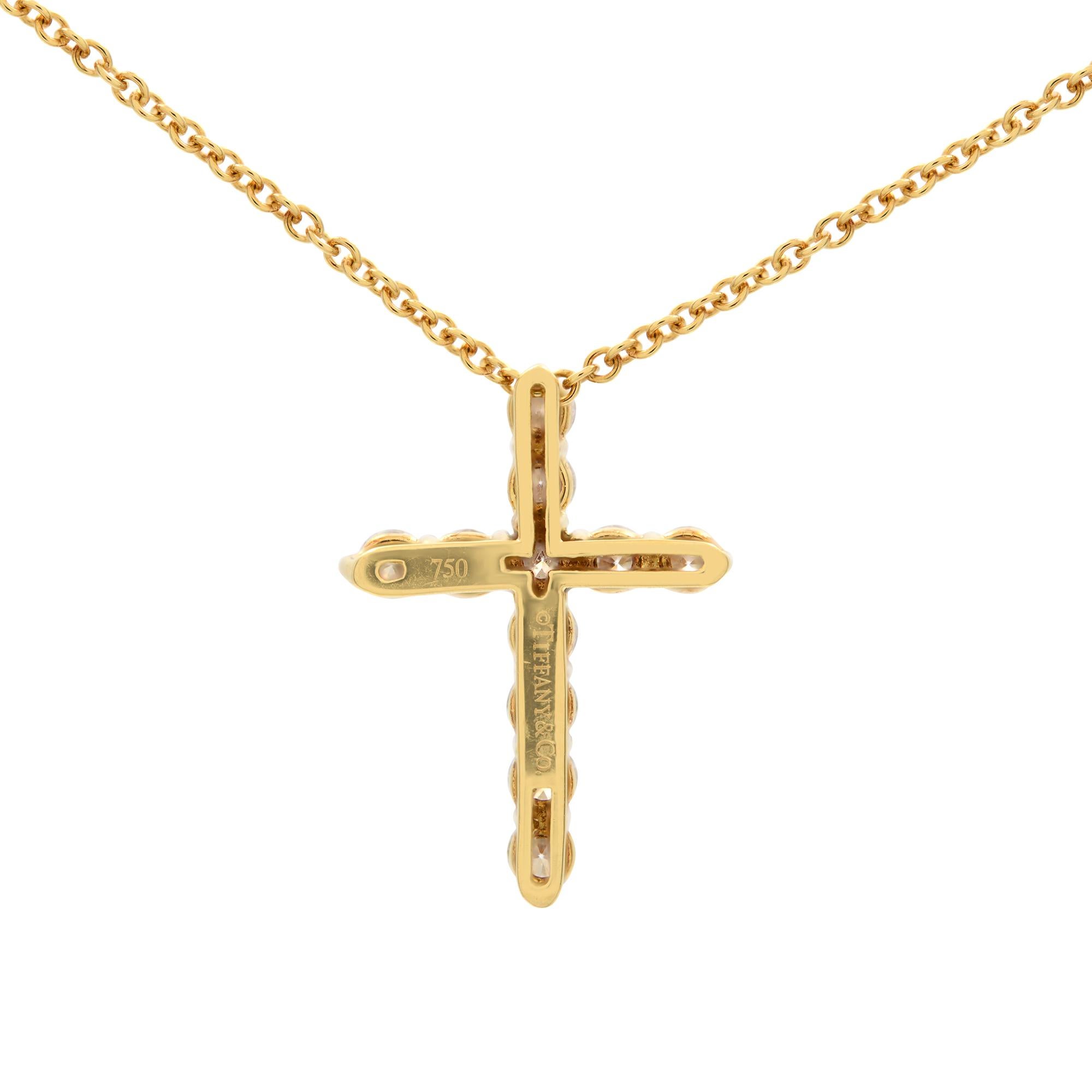 tiffany small diamond cross necklace