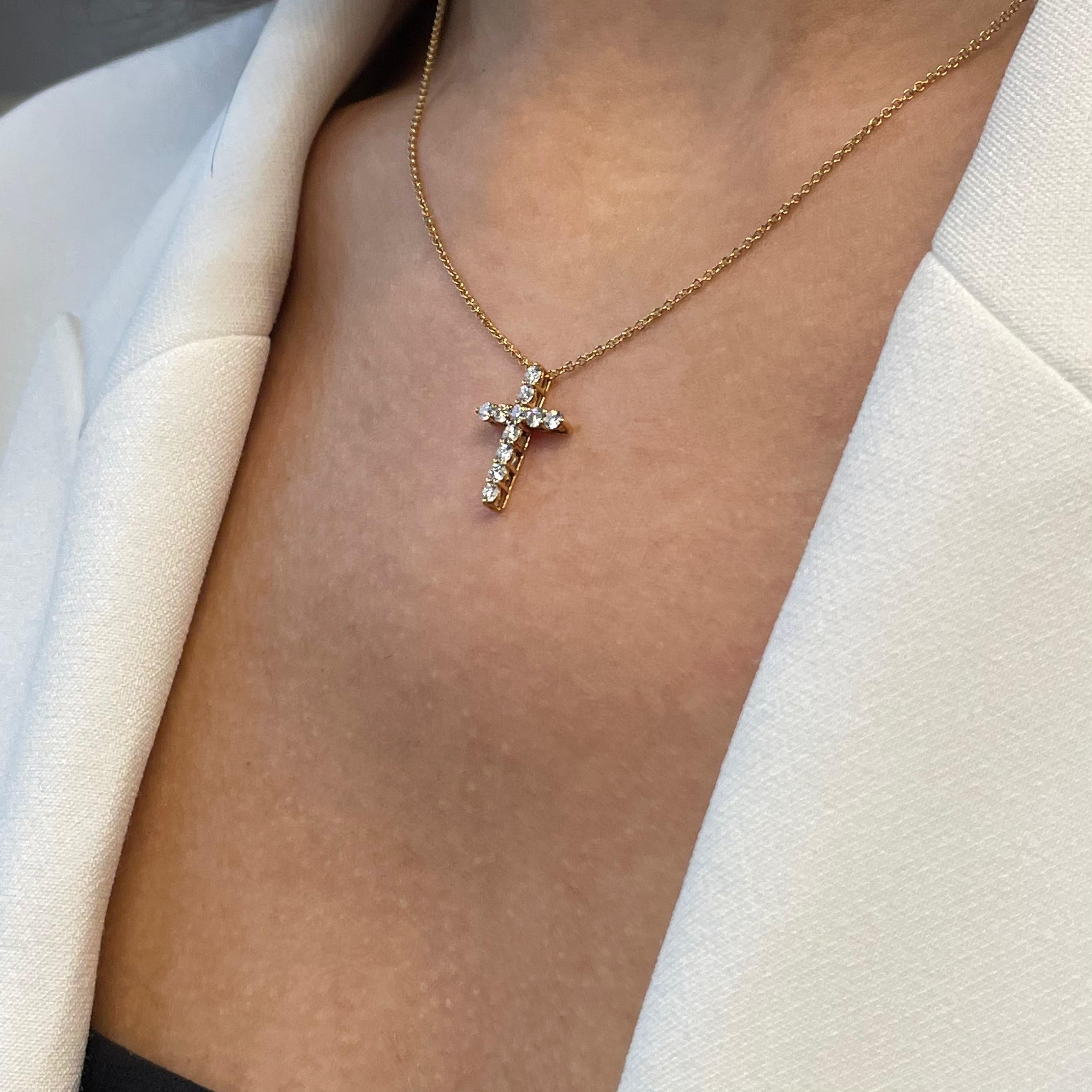 tiffany diamond cross necklace