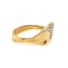 Tiffany & Co. 18k Yellow Gold Diamond Double Leaf Ring by Elsa Peretti Size 5.5