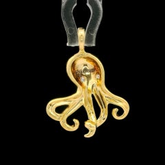Tiffany & Co. 18k Yellow Gold Diamond Eyes Octopus Squid Charm Pendant