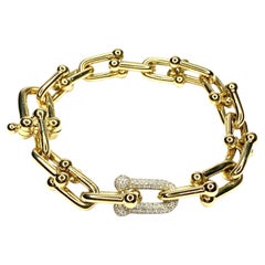 Tiffany & Co. 18K Yellow Gold Diamond HardWear Large Links Bracelet