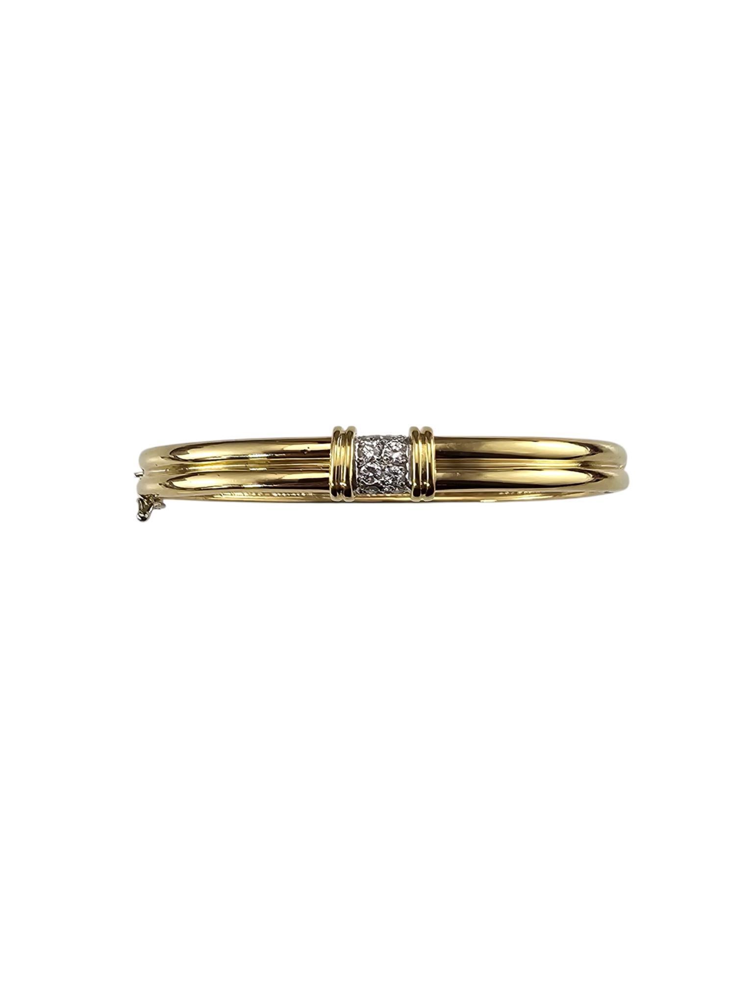 Tiffany & Co. 18K Yellow Gold Diamond Hinged Bangle Bracelet w/Box #24771