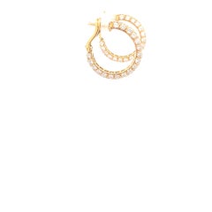 Tiffany & Co. 18K Yellow Gold Diamond Hoop Earrings
