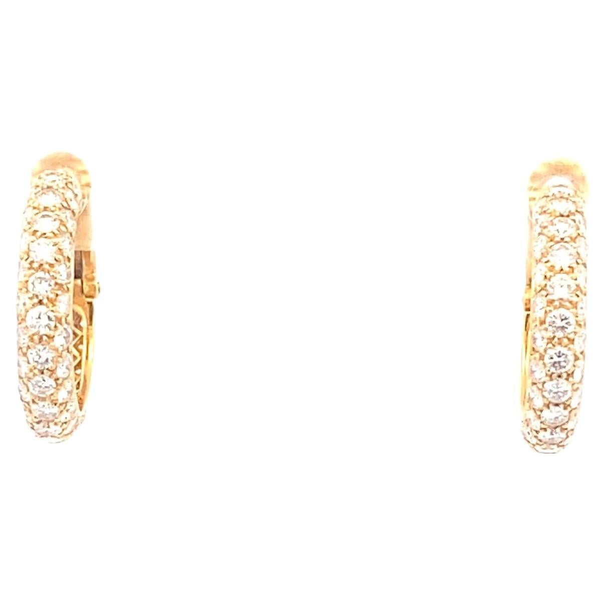 Orecchini a cerchio con diamanti in oro giallo 18 carati di Tiffany & Co.