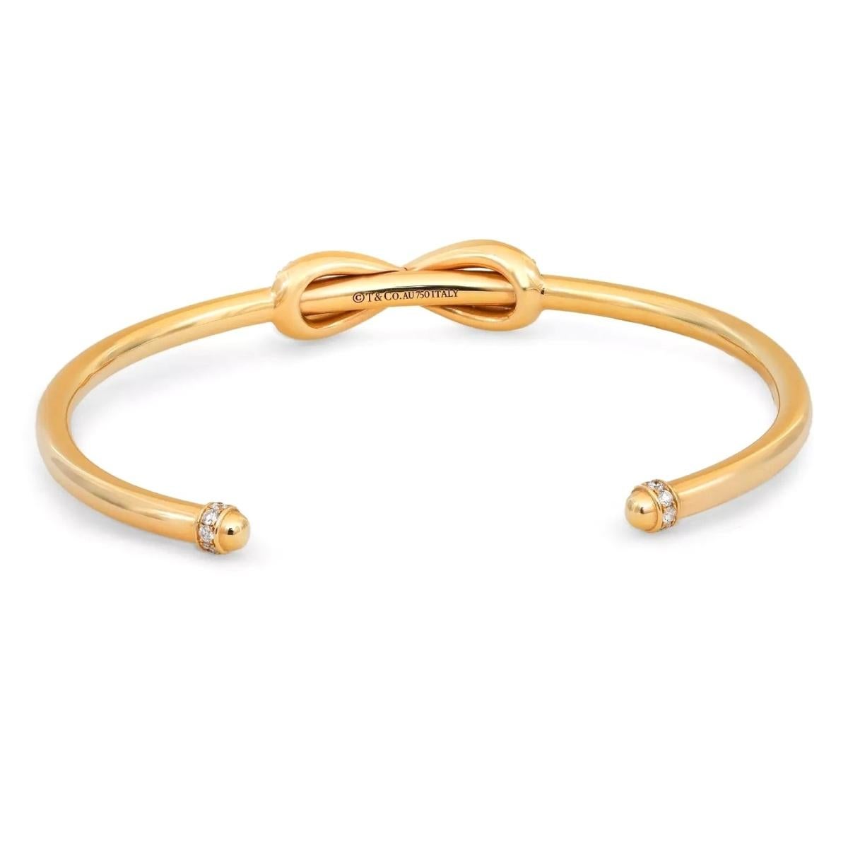 Bracciale Infinity con diamanti in oro giallo 18 carati TIFFANY & Co. in vendita 1