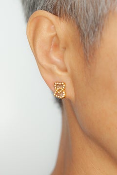 Tiffany & Co. 18K Gelbgold Diamant Ohrringe mit ineinandergreifenden Herzen
