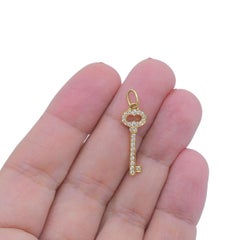 Tiffany & Co. 18k Yellow Gold Diamond Key Pendant