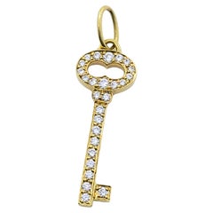 Tiffany & Co. 18k Yellow Gold Diamond Key Pendant