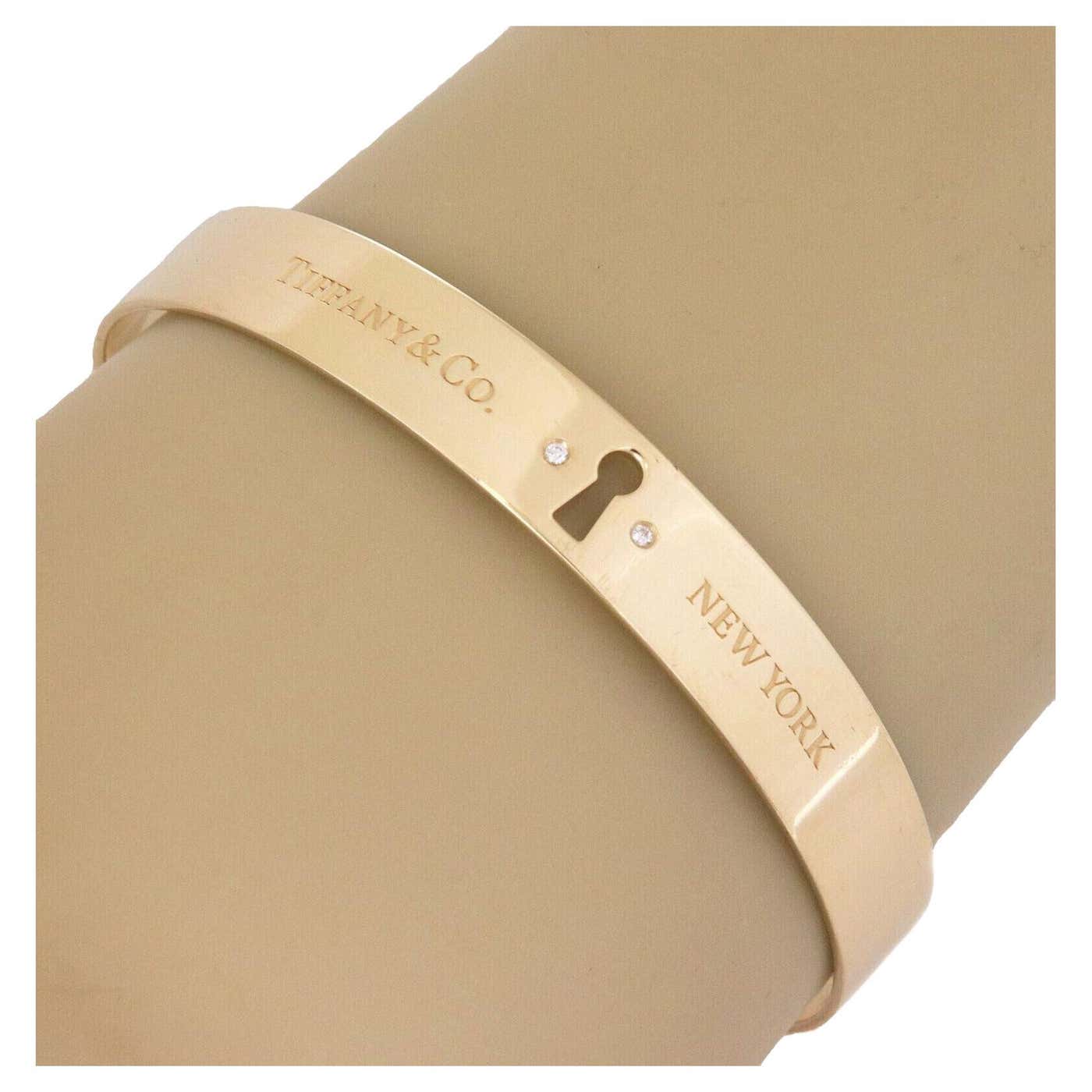 Lock Bangle Tiffany and Co. 18k Yellow Gold Diamond Keyhole Lock Bangle For Sale at ...