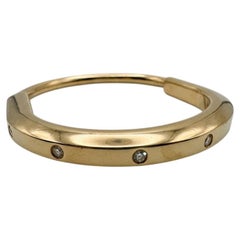 Tiffany & Co. 18k Yellow Gold Diamond Lock Bangle Bracelet