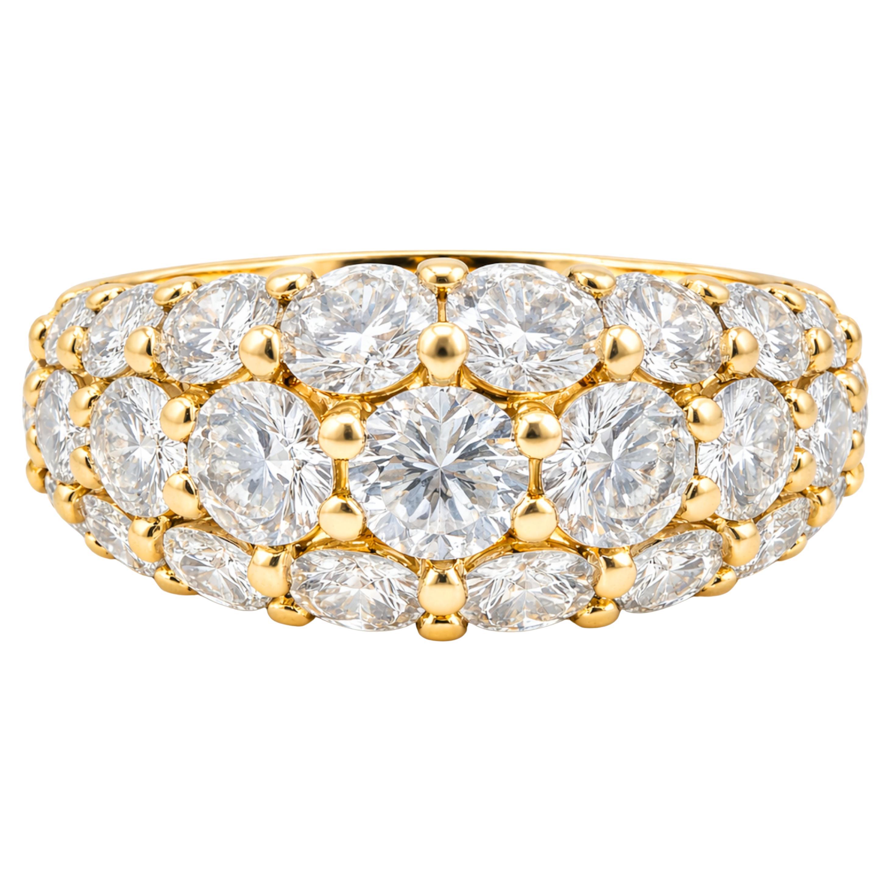 Tiffany 
Co. 18K Yellow Gold Diamond Pavé Dome Ring im Angebot