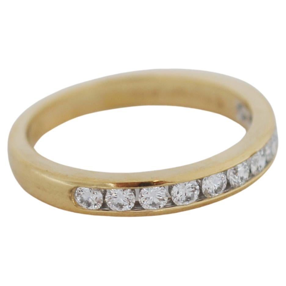 Tiffany & Co. 18K Yellow Gold Diamond Wedding Band Ring For Sale