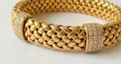 Tiffany & Co. 18K Gelbgold Diamant gewebtes Armband