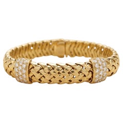 Tiffany & Co. 18K Gelbgold Diamant gewebtes Armband