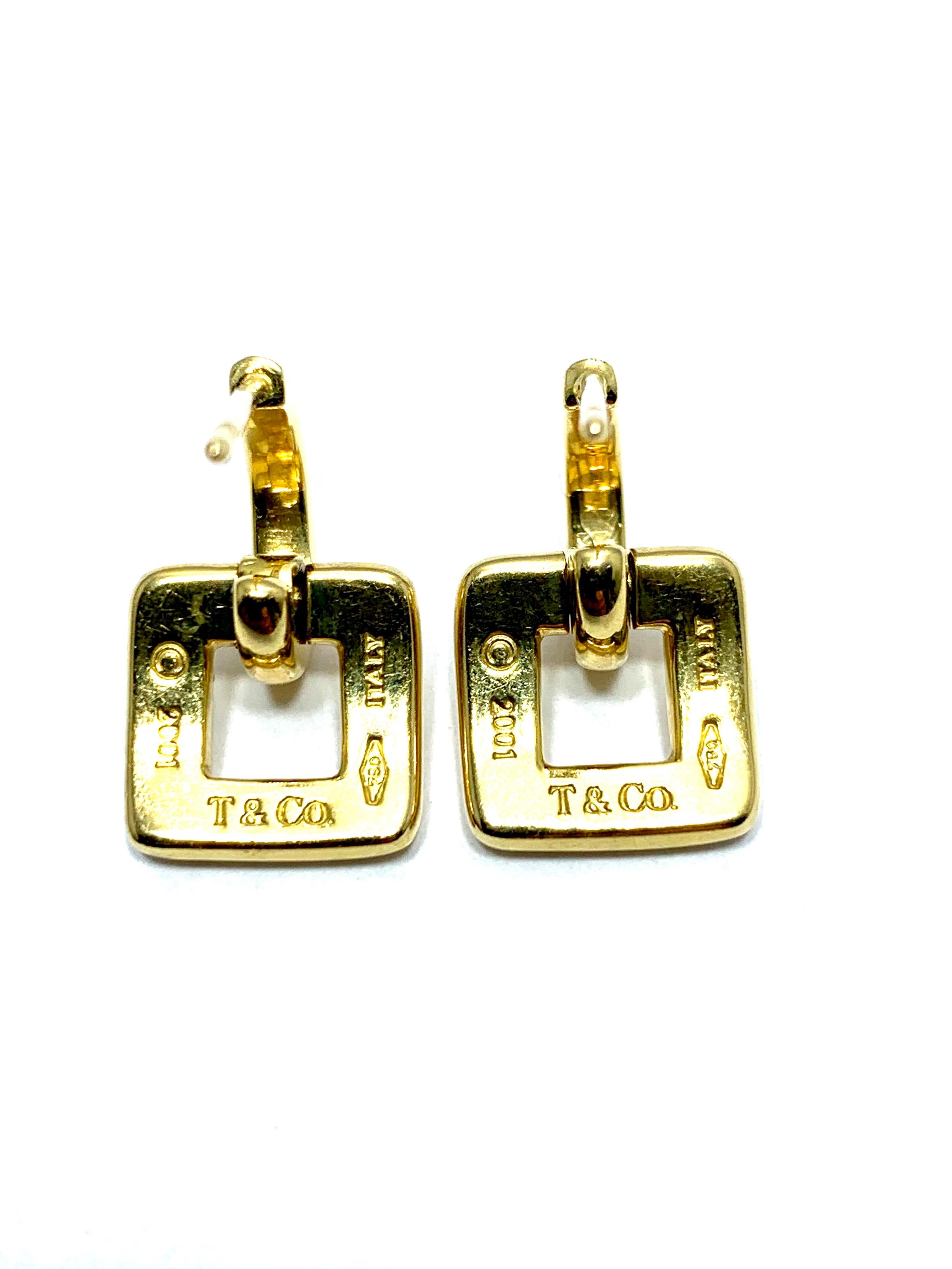 Tiffany & Co. 18 Karat Yellow Gold Door Knocker Earrings In Excellent Condition In Chevy Chase, MD