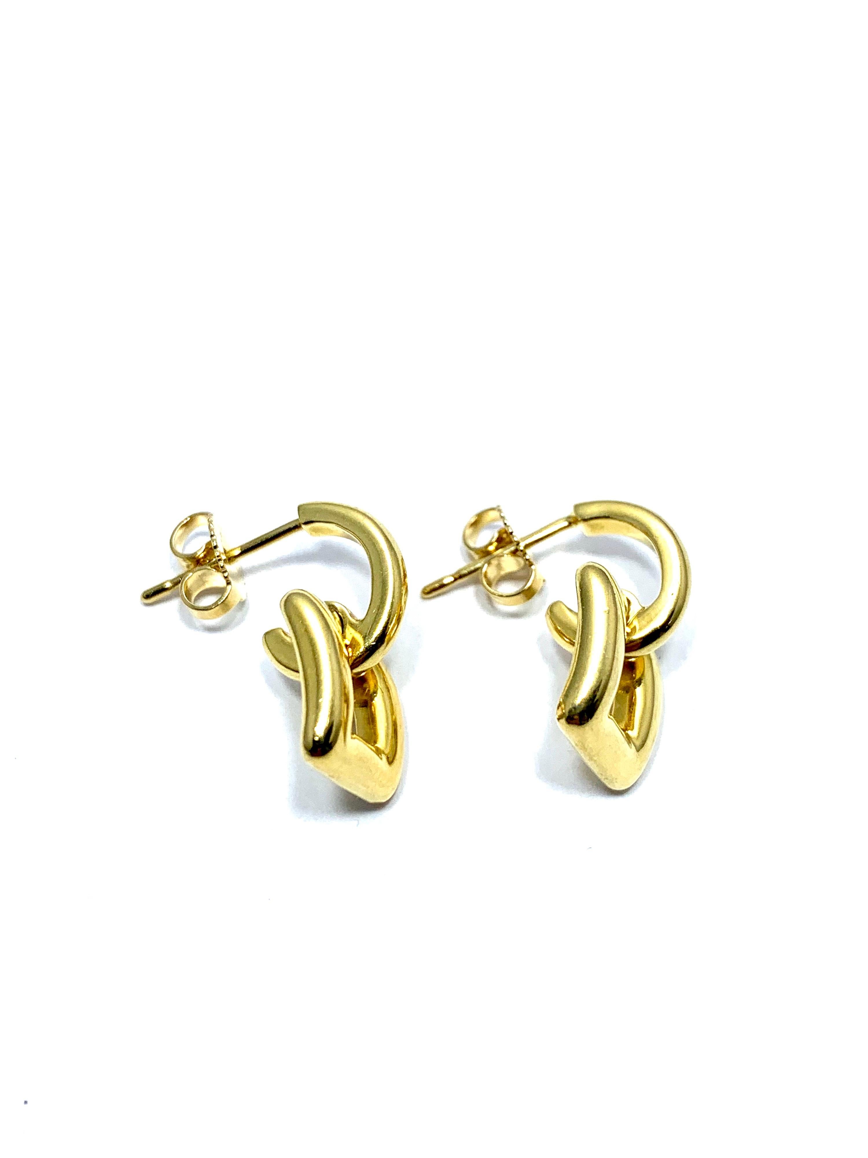 Women's or Men's Tiffany & Co. 18 Karat Yellow Gold Door Knocker Earrings