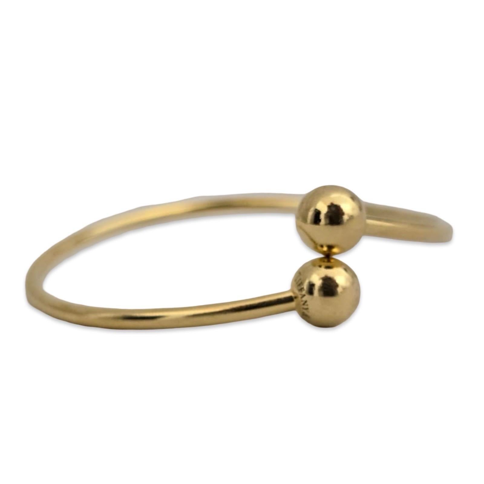 Tiffany & Co. Bracciale a filo a doppia sfera in oro giallo 18 carati in vendita 4