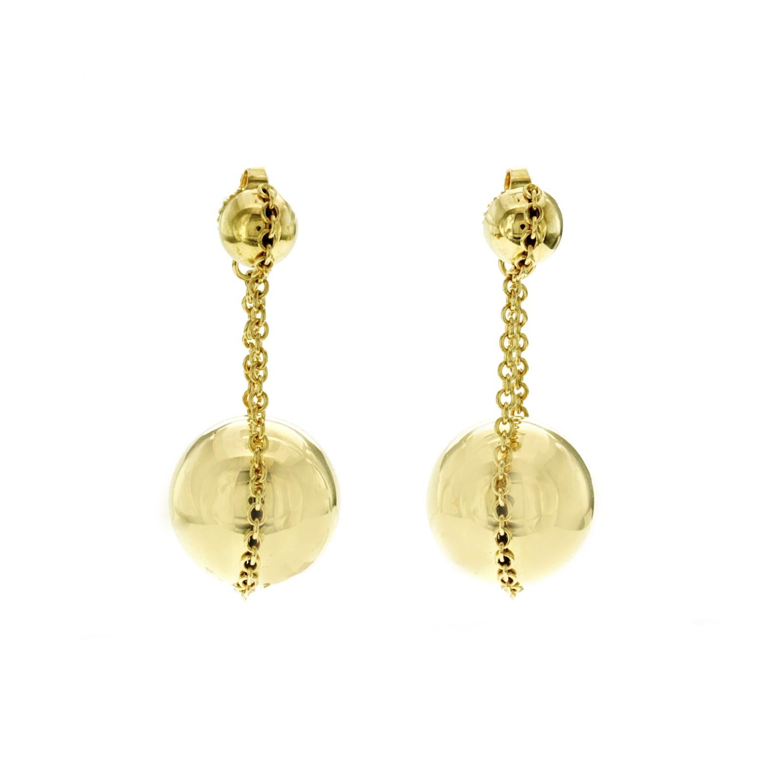 tiffany gold ball drop earrings