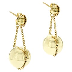Tiffany & Co 18K Yellow Gold Drop Ball Earrings