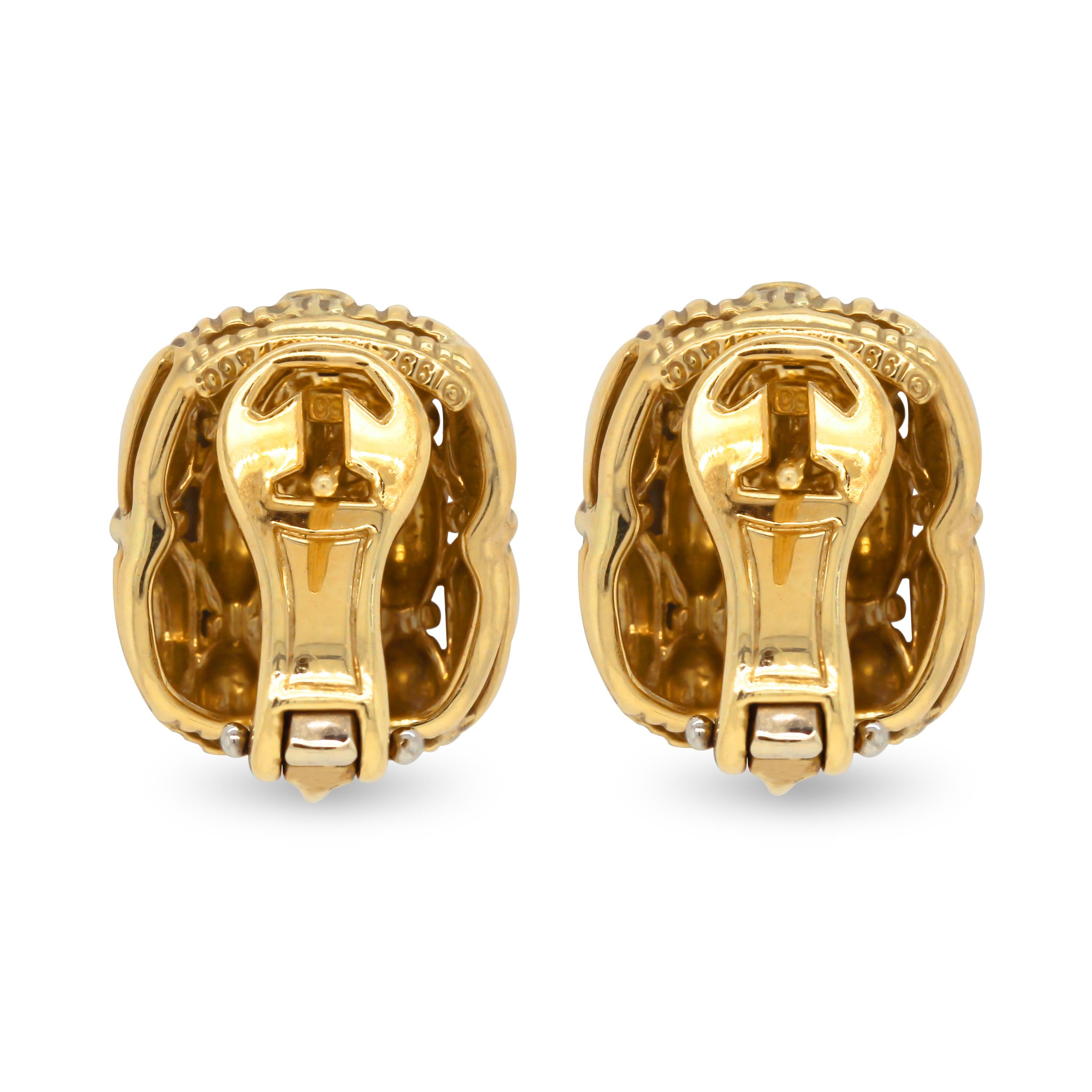 Ohrringe aus 18 Karat Gelbgold von Tiffany & Co im Zustand „Hervorragend“ in Boca Raton, FL