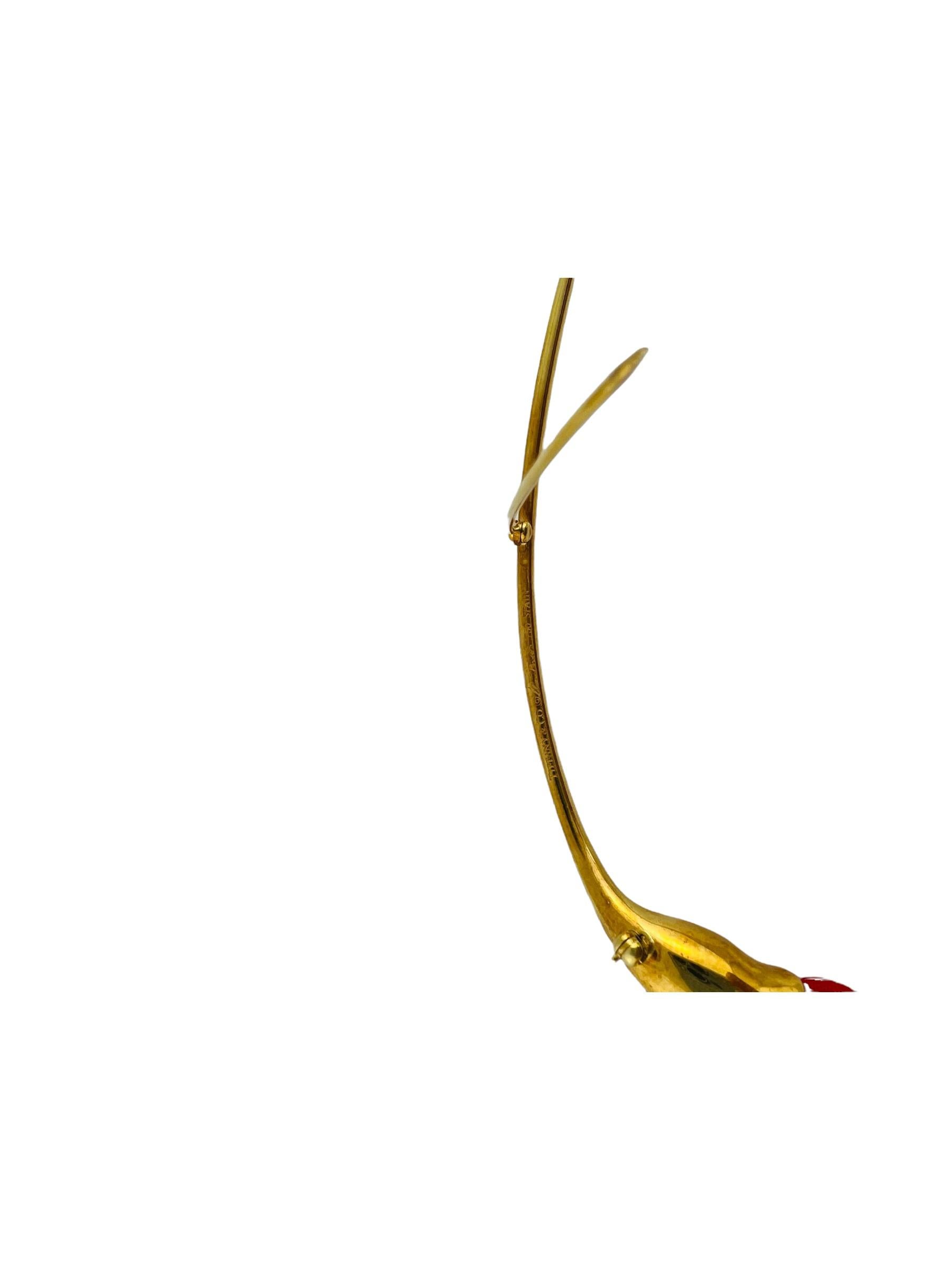 Tiffany & Co. Broche coquelicot Elsa Peretti Amapola en or jaune 18 carats avec boîte 4