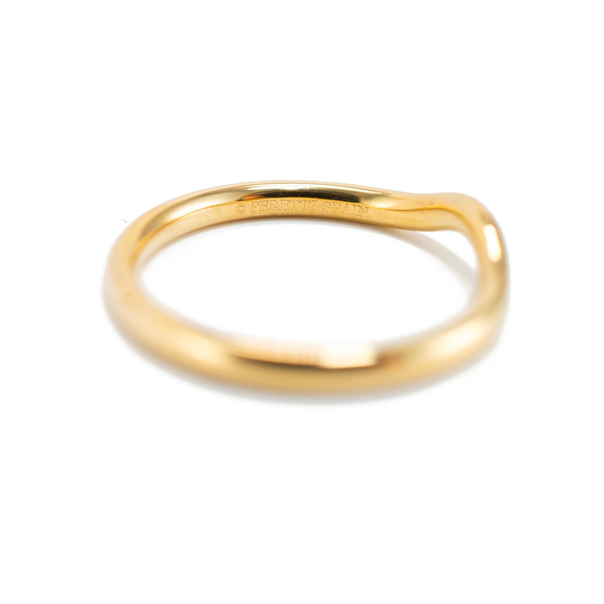 Tiffany & Co 18K Yellow Gold Elsa Peretti Curved Diamond Wedding Band Ring For Sale 3