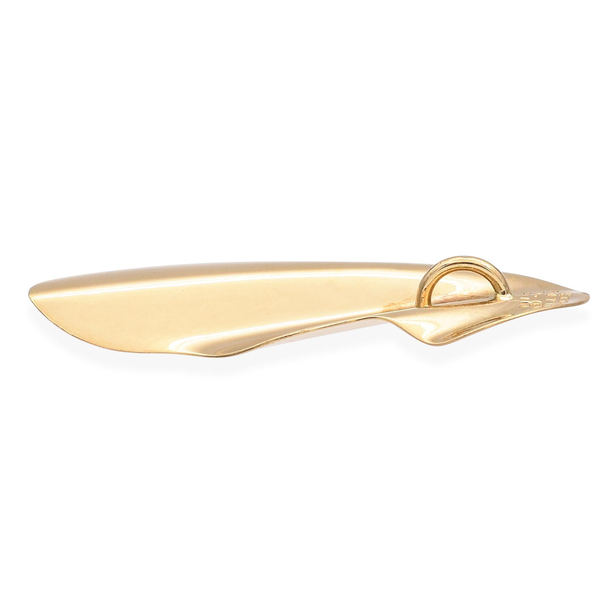 Ciondolo verticale Elsa Peretti for Tiffany & Co. in oro giallo 18 ct. in vendita 1