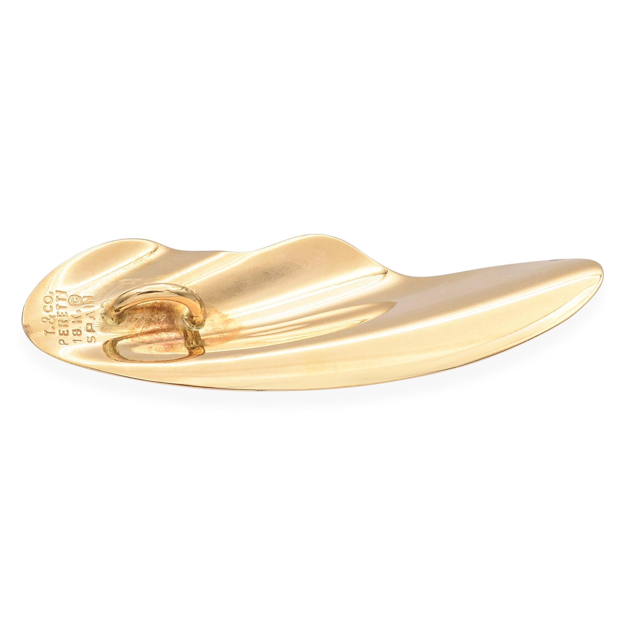 Ciondolo verticale Elsa Peretti for Tiffany & Co. in oro giallo 18 ct. in vendita 2
