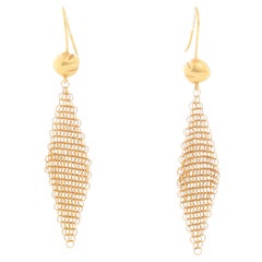 Tiffany & Co. 18K Yellow Gold Elsa Peretti Mesh Drop Dangle Earrings