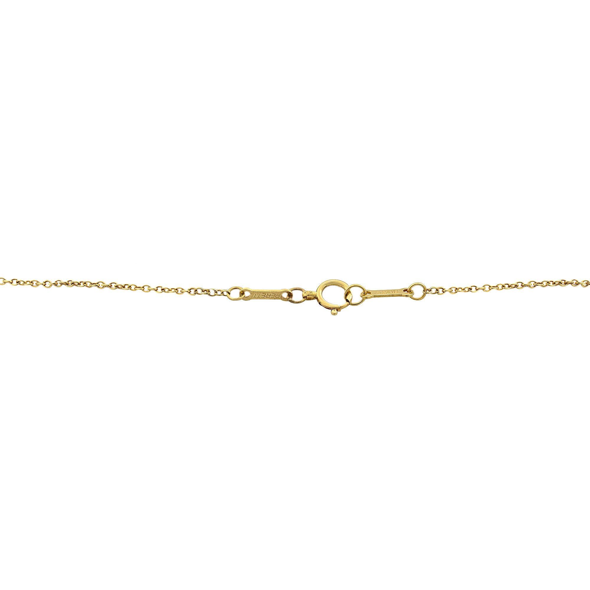 Women's Tiffany & Co 18 Karat Gold Elsa Peretti Open Heart Pendant Necklace 0.04 Carat