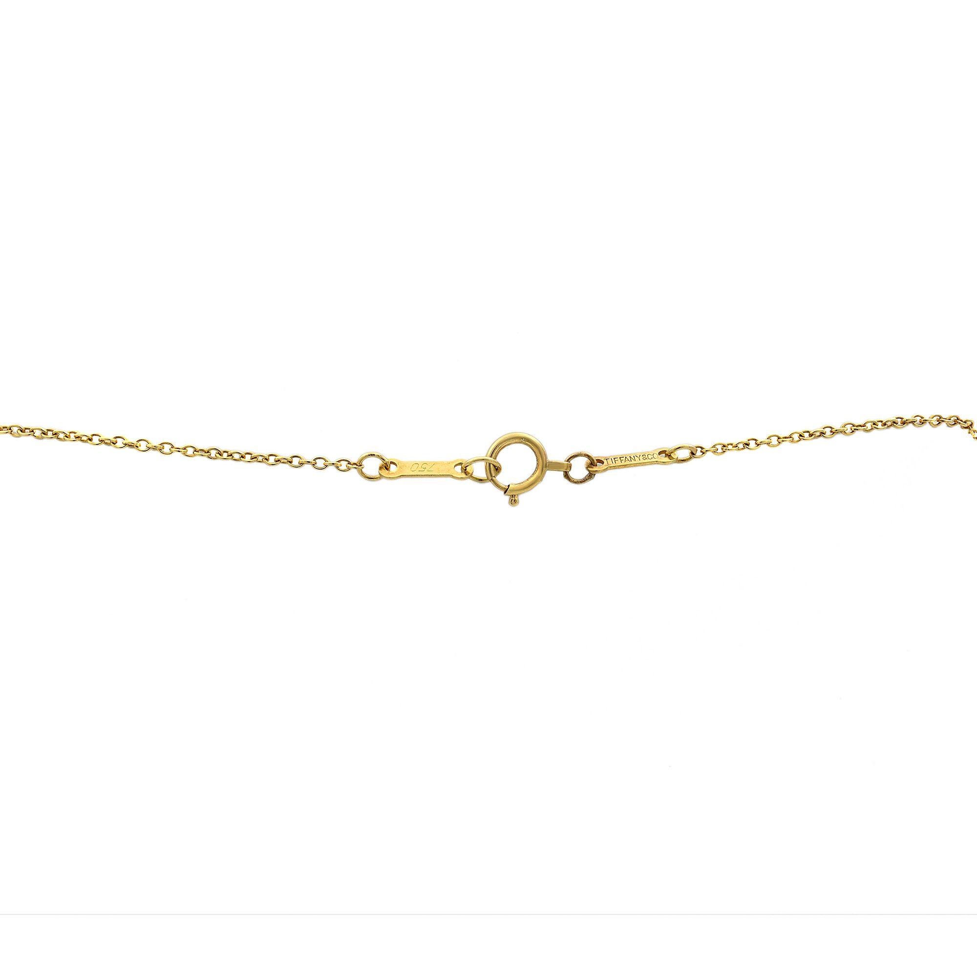 Tiffany & Co 18 Karat Gold Elsa Peretti Open Heart Pendant Necklace 0.04 Carat 1