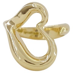 Vintage Tiffany & Co. 18K Yellow Gold Elsa Peretti Open Heart Ring