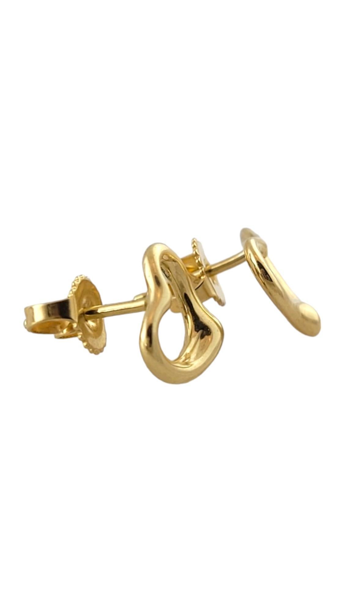 Tiffany & Co 18K Yellow Gold Elsa Peretti Open Heart Stud Earrings #17967 In Good Condition In Washington Depot, CT