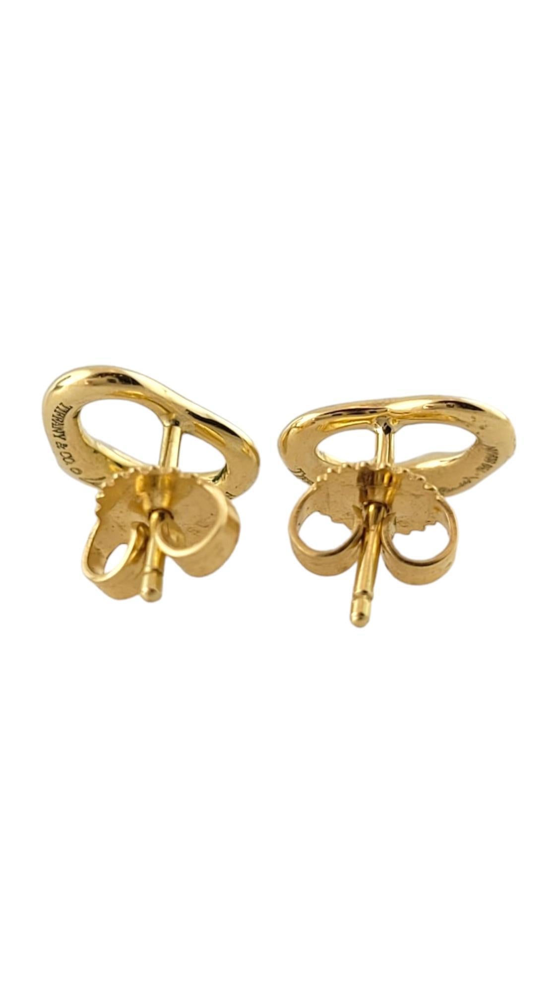 Tiffany & Co 18K Yellow Gold Elsa Peretti Open Heart Stud Earrings #17967 1