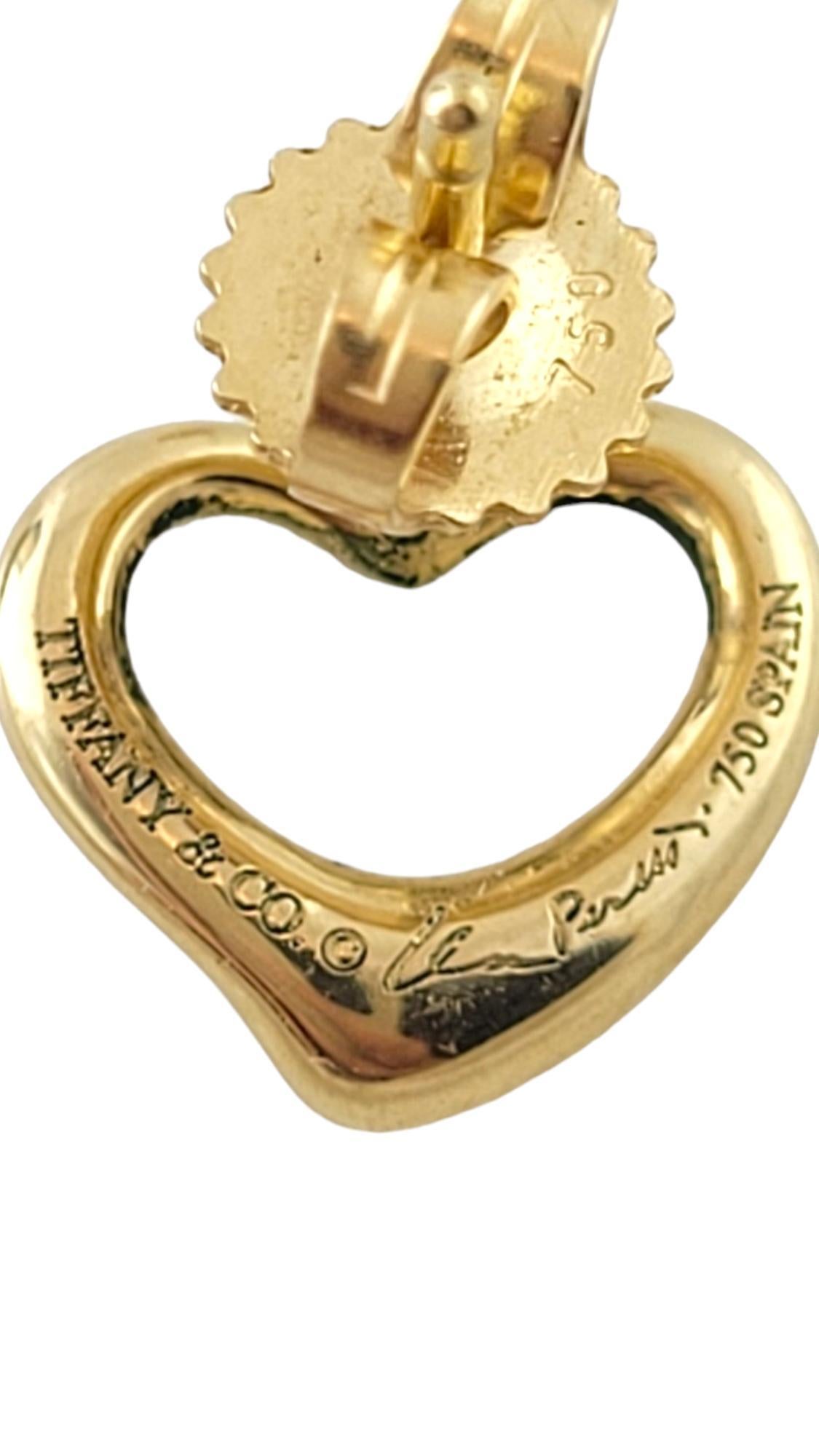 Tiffany & Co 18K Yellow Gold Elsa Peretti Open Heart Stud Earrings #17967 2