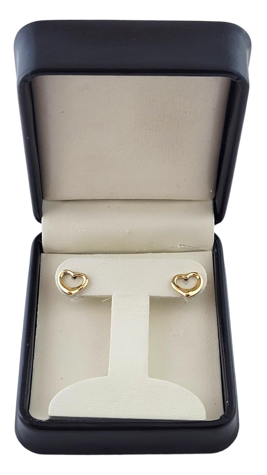 Tiffany & Co 18K Yellow Gold Elsa Peretti Open Heart Stud Earrings #17967 3