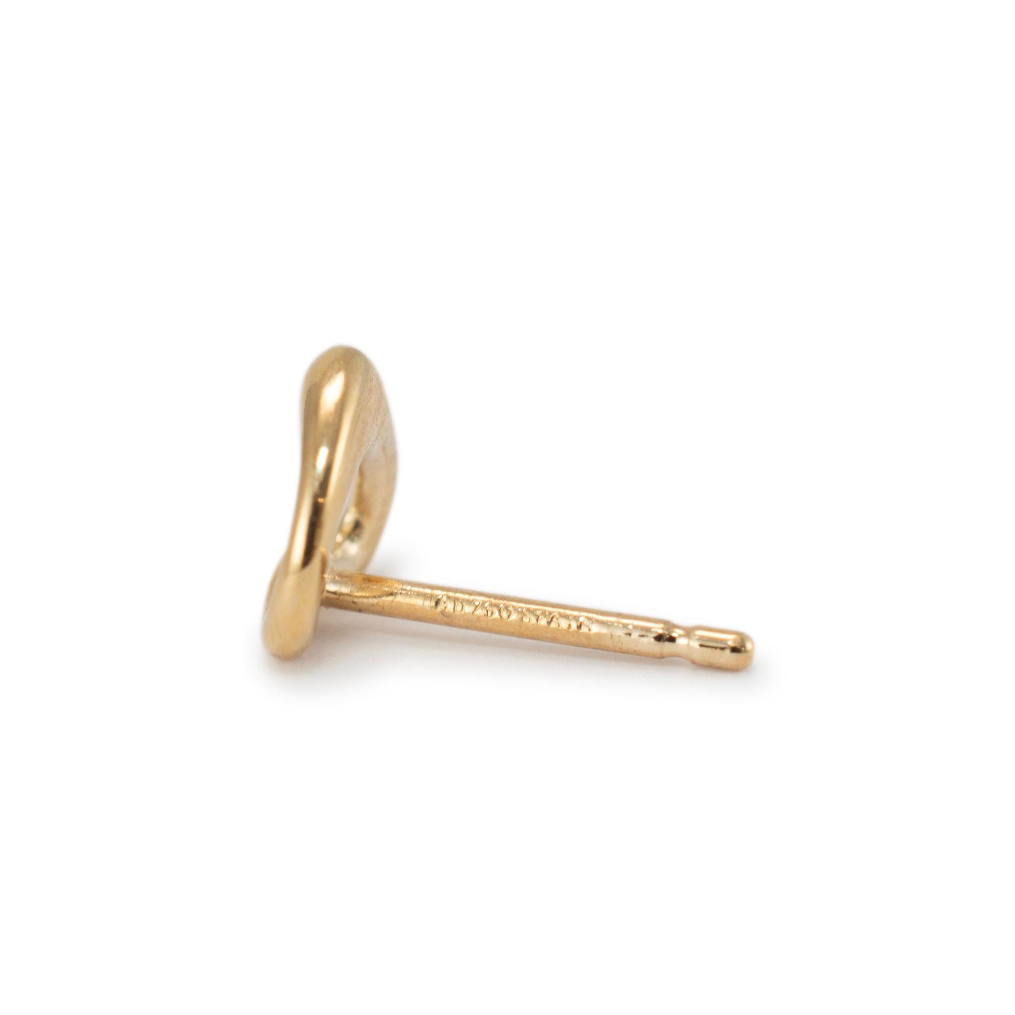 Tiffany & Co. 18K Gelbgold Elsa Peretti Offene Herz-Ohrstecker Damen