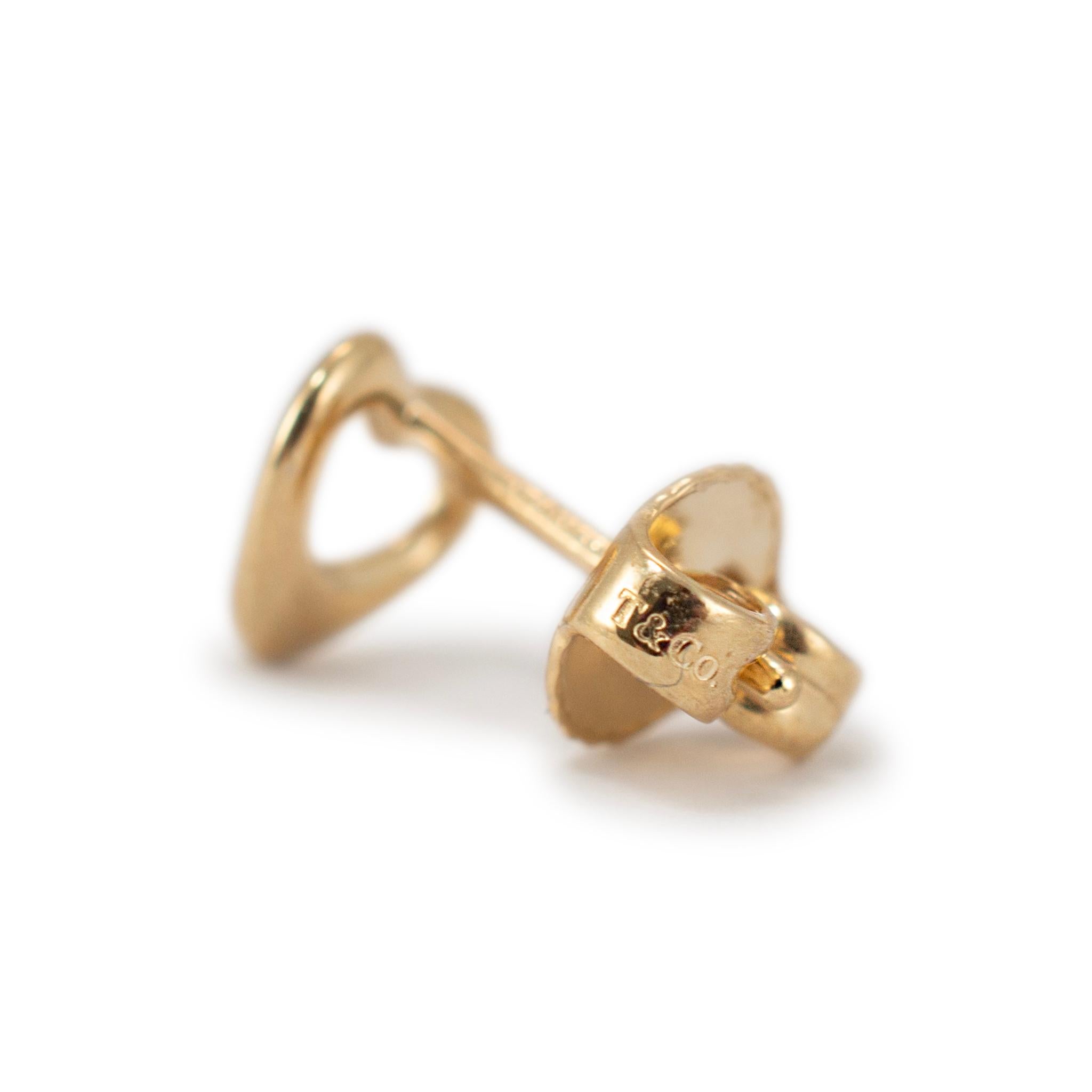 Tiffany & Co. 18K Gelbgold Elsa Peretti Offene Herz-Ohrstecker 2