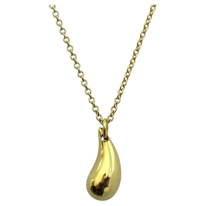 TIFFANY & Co. 18K Yellow Gold Elsa Peretti Teardrop Pendant Necklace
