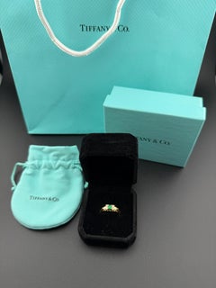 Tiffany & Co. 18k Yellow Gold Emerald and Natural Diamond Ring