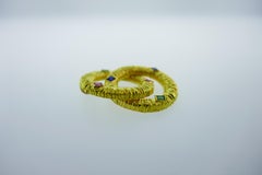 Tiffany & Co. 18k Yellow Gold Emerald Ruby & Sapphire Pendant, Italy circa 1980s