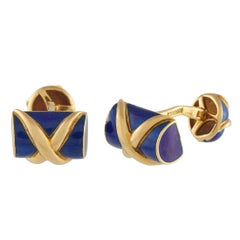 Tiffany
Co. 18K Yellow Gold Enamel Cufflinks
