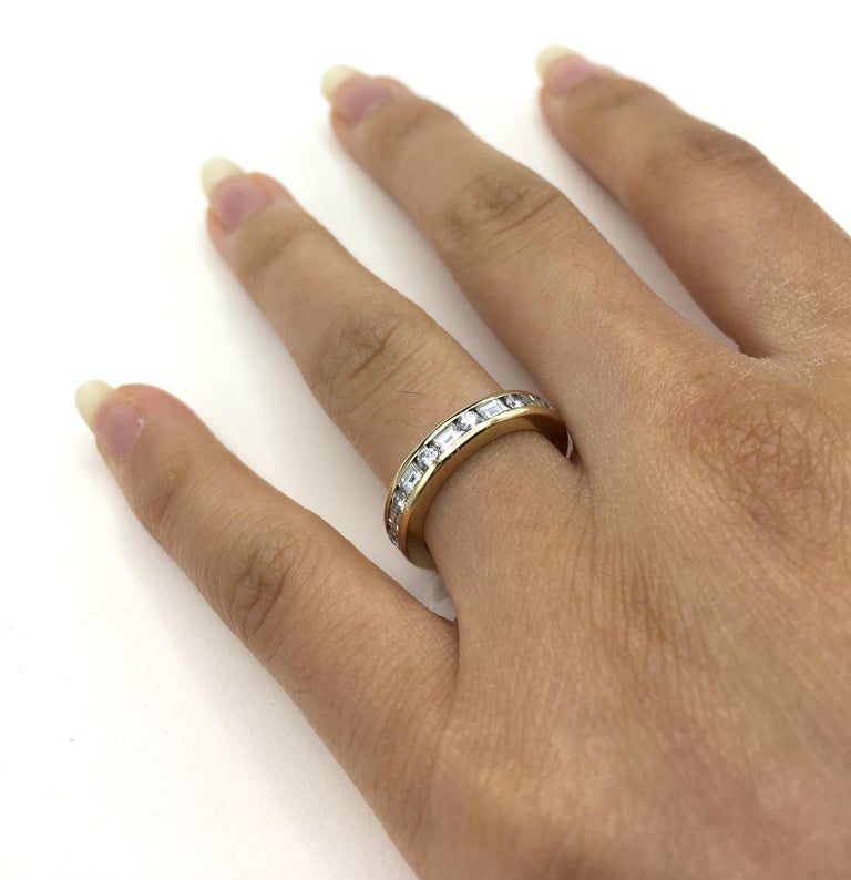 Tiffany and Co. 18K Yellow Gold Eternity Band Diamond Baguette and ...