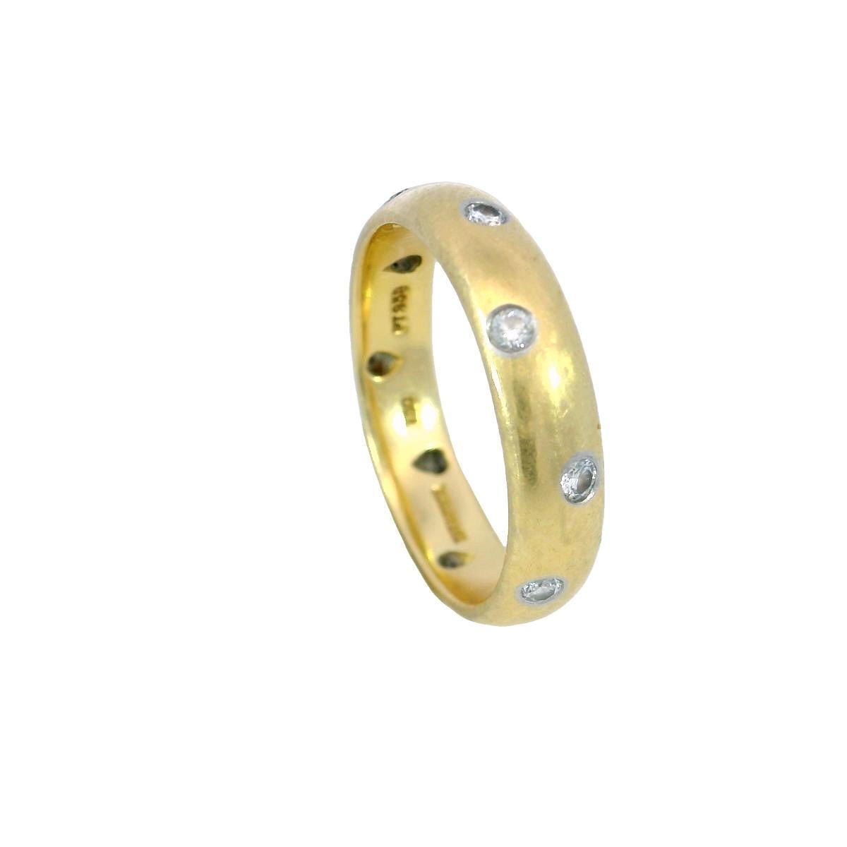 Tiffany & Co. Etoile 18K Gelbgold Diamant Eternity-Ring Größe 6,5 (Rundschliff)