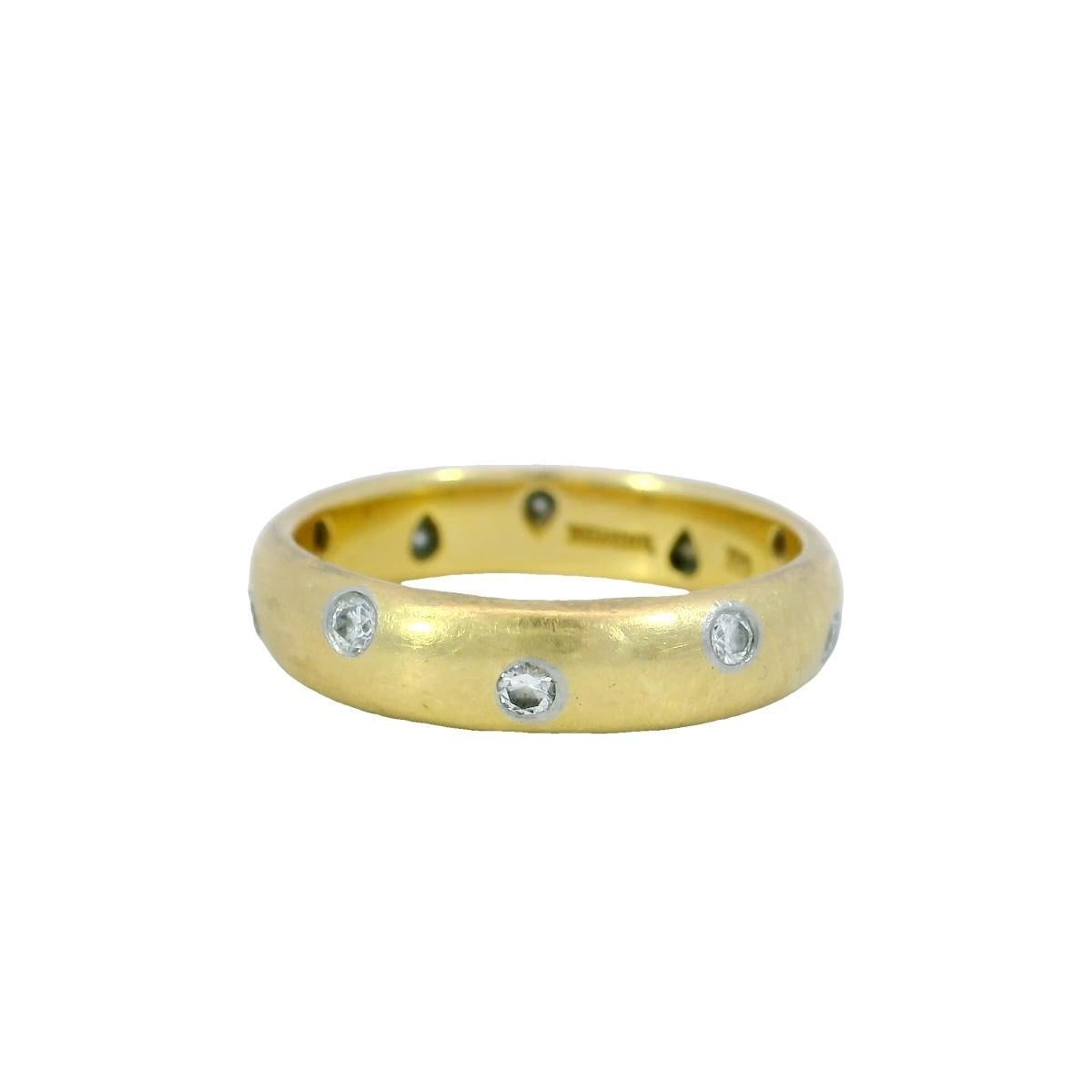 Tiffany & Co. Etoile 18K Gelbgold Diamant Eternity-Ring Größe 6,5 im Zustand „Relativ gut“ in Fairfield, CT